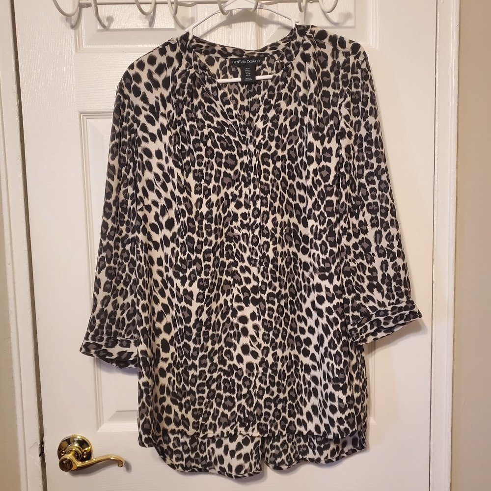 Cyntha Rowley Leopard Print Blouse